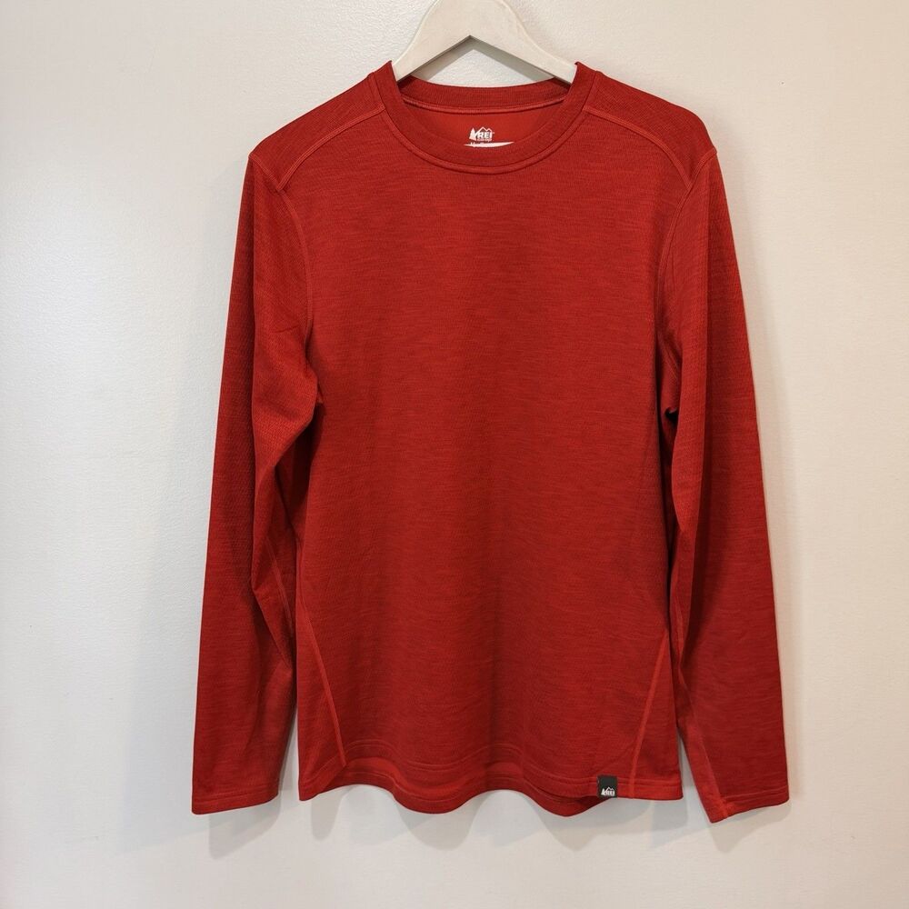 REI Recreation Hiking Outdoors L/S Shirt Mens Size Medium Red Quick Dry